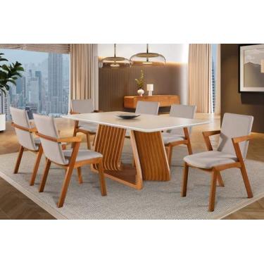 Imagem de Sala de Jantar com vidro 6 Cadeiras Obisidiana Harmonia - Harmonia Sal