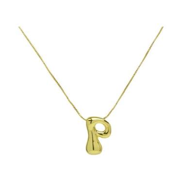 Imagem de Colar Feminino Banhado a Ouro 18k Com Pingente De Letra Inicial Criati