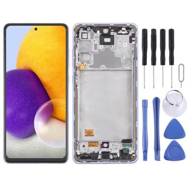 Imagem de Hiregolish Peças de reparo de tela, para Samsung Galaxy A72 4G SM-A725 6,4 polegadas OLED LCD digitalizador de tela conjunto completo com moldura, conjunto de substituição de tela com kits de reparo