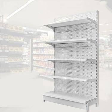 Imagem de Prateleira de varejo de 5 camadas - visor de parede versátil para mercearia, licor e material de escritório - Prateleiras de supermercado industrial e sapateira multifuncional (branca, 90 x 43 x 135