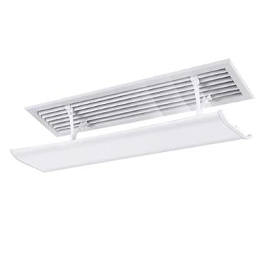 Imagem de Tampa de ventilação de ar condicionado retangular ajustável, 20 cm/7,9 pol, defletor de parede lateral, evita ar frio direto, ideal para casa, escritório, uso comercial - branco