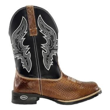 Imagem de Bota Masculina Country Cano Alto Texana Cano Alto Rodeio (50, Marrom, Normal, BR, Adulto, Numérico, 40)