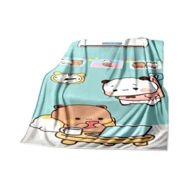 Imagem de Cobertor De Flanela Quente Para Crianças Com Estampa De Urso Em Desenh
