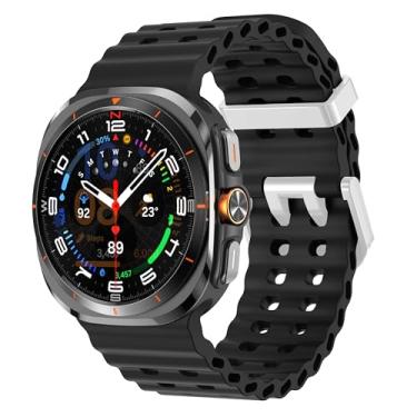 Imagem de Sodhad Pulseira de silicone macio compatível com Samsung Galaxy Watch 7 de 44 mm e 40 mm e pulseiras esportivas respiráveis para Galaxy Watch 7 6 5 4 de 44 mm e 40 mm / 6 Classic de 43 mm 47 mm / 5