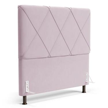 Imagem de Cabeceira Cama Box Casal Queen Size Mel 160cm Com Frame Suede Rosa Bebê - Desk Design