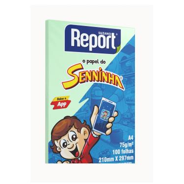 Imagem de Papel Sulfite Report Seninha A4 Verde 75g com 100 Folhas
