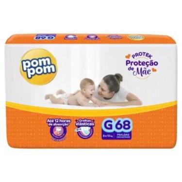 Imagem de Fralda Infantil Pom Pom Mamãe/Derma Protek, M, 28