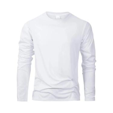 Imagem de Camisetas Masculinas De Manga Comprida Com Absorção De Umidade, Gola R