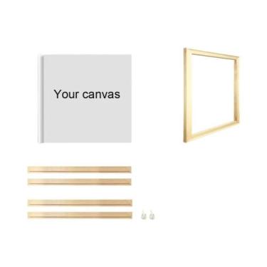 Imagem de Moldura De Madeira Natural Grande Para Quadros De Parede 50X70 60X90 7