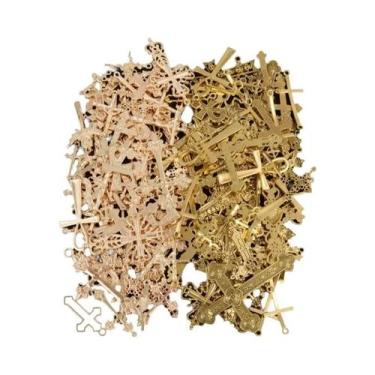 Imagem de Pingentes De Cruz Religiosa Retrô Em Liga Metálica, 30, 50 Ou 100 Peça