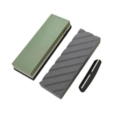 Imagem de Pedra De Afiar De Coríndon Branco 180x60mm Com Listras Horizontais Par