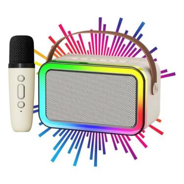 Imagem de Caixa Som Com Microfone Infantil Caixinha Bluetooth Karaoke - Inboxmob