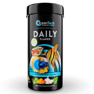 Imagem de Ração Daily Flakes 200g Ocean Tech para Peixes Ornamentais Pote
