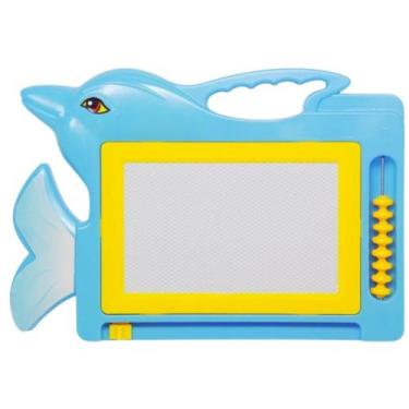 Imagem de Lousa Mágica Infantil Escreve e Apaga Golfinho Azul - Dm Toys, Azul