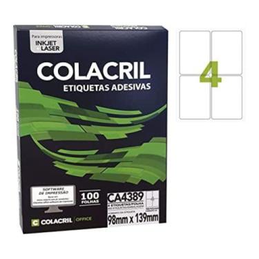 Imagem de ETIQUETA ADESIVA COLACRIL CA4389 98x 139 x 4 C/ 100FOLHAS