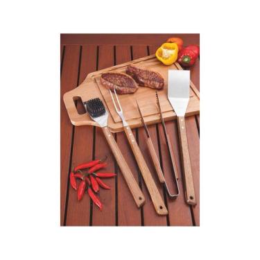 Imagem de Espátula Churrasco com Lâmina com Aço Inox e Cabo de Madeira 48cm ECI1