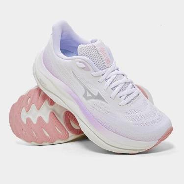 Imagem de Tênis Mizuno Wave Sky 9 Feminino, Branco, Prata, 36