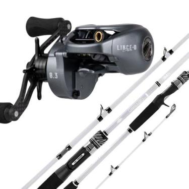 Imagem de Carretilha Lince e Vara Lince Carbon 11 Rolamentos 2,40mm Lado da Mani