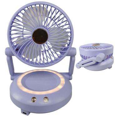 Imagem de Ventilador de Mesa Dobrável Portátil 3 W 3 Velocidades Lilás Bivolt