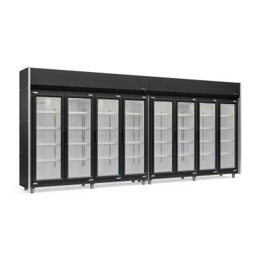 Imagem de Expositor 8 Portas Preto Geas8p 4 Prateleiras 220V Gelopar