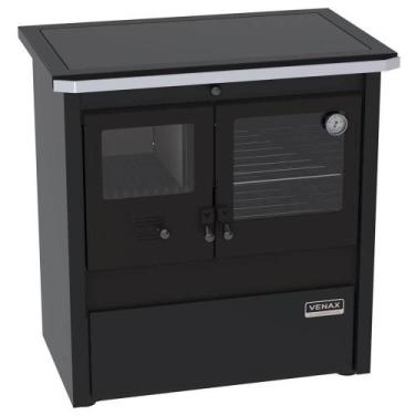 Imagem de Fogão A Lenha Venax N.02 Gabinete Le Corbusier Dupla Combustão Preto 3