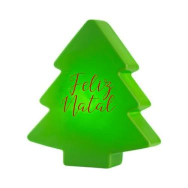 Imagem de Luminária de Natal Verde em Forma de Árvore - Iluminação Mágica para F