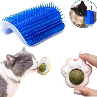 Imagem de Kit Escova de canto + Maozinha Catnip e Ovinho Catinip Gatos - ELO IMP