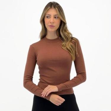Imagem de Blusa Malwee Básica Canelada Gola Alta Manga Longa Feminina-Feminino