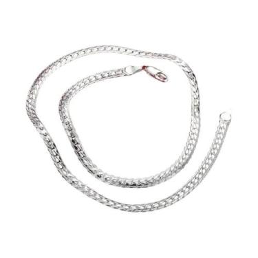 Imagem de Colar De Corrente Lateral Em Ouro 18K 6MM Com Prata Esterlina 925 Para