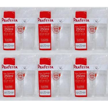 Imagem de POTE QUADRADO 250 ML FREEZER E MiCROONDAS 120 UNIDADES - PRAFESTA