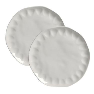 Imagem de Conjunto 2 prato raso jantar cristalina ceramica 28cm scalla