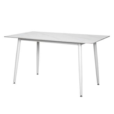 Imagem de Mesa de Jantar 4 Lugares Tampo Cerâmica Branco 140cm