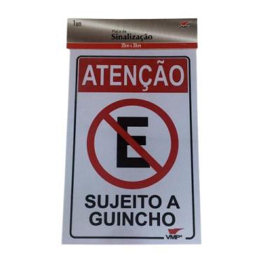 Imagem de Placa sinalização Sujeito a guincho 20x30 VMP