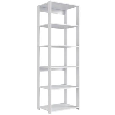 Imagem de Estante Livreiro Branca com 5 Prateleiras 60x45x183cm Closet Organizador Multiuso