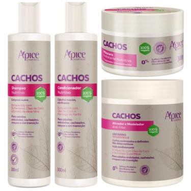 Imagem de Kit Apice Cachos Shampoo Condicionador Mascara Ativador Cachos Profiss