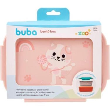 Imagem de Pote Térmico Bento Box Buba Interior Em Aço Inoxídavel Zoo Gato 600ml