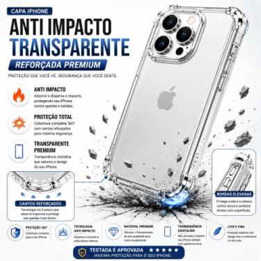 Imagem de Capa Anti Impacto iPhone 17 17 Plus 17 Pro Max - Genérica, iPhone 17