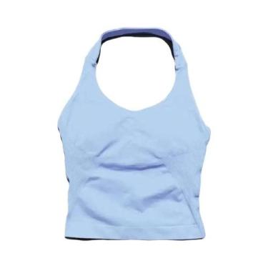 Imagem de Top Esportivo Feminino Longline Com Alças, Sem Costura, Franzido, Cost