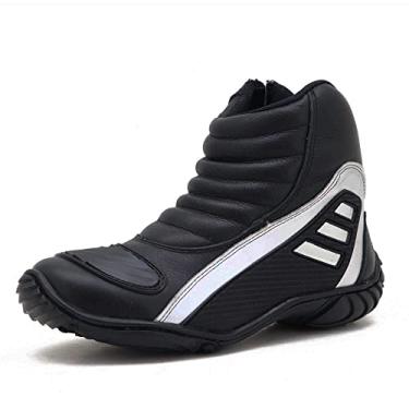 Imagem de BOTA MOTOCICLISTA CANO MEDIO COURO REFLETIVO 279 KM PTO PTA Cor:Preto;Tamanho:44