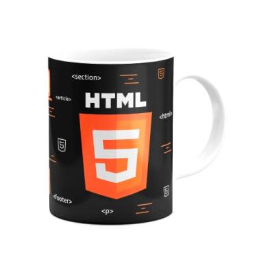Imagem de Caneca Dev HTML - Dark White