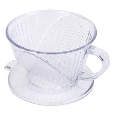 Imagem de Gotejamento de café, filtro de gotejamento de café em forma de cone cafeteira de filtro gotejador de copo reutilizável despeje sobre caneca de servir coador de funil de chá (transparente S)