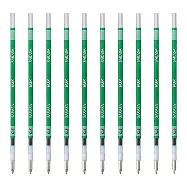 Imagem de Refil para caneta múltipla de tinta de gel de 0,5 mm Zebra Sarasa NJK-0.5 (conjunto de caixa) - Tinta verde
