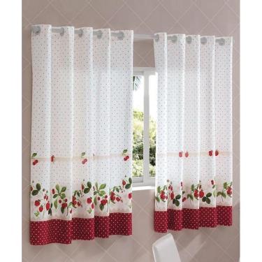 Imagem de Cortina Cozinha Clean Athenas 2,00X1,20M Vermelho Iolanda