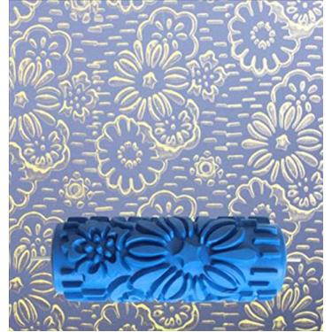 Imagem de BUUEERR Rolo de pintura com padrão de 12,7 cm, textura de estêncil para decoração de parede, ferramentas de bricolagem, rolo de textura decorativa (5C96394)