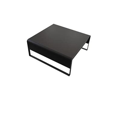 Imagem de Mesa de café Mesa de centro nórdico sala de estar Telescópica mesa de café casa pequeno apartamento simples mesa de café quadrado Mesa final (Color : Black, Size : 80 * 80 * 28cm)