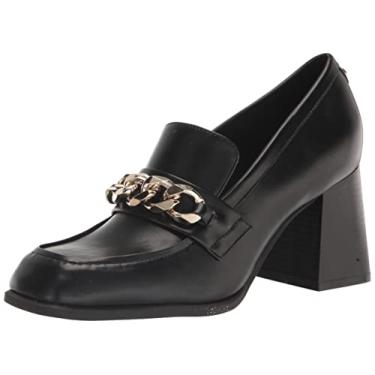 Imagem de Nine West Mocassim feminino Zynga3 com salto de corrente, Couro preto, 40