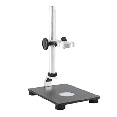 Imagem de Adaptador de microscópio universal ajustável grande suporte de metal suporte engrossado de mesa suporte de elevação com acessórios de microscópio de luz LED (cor: 42mm)