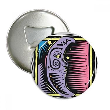 Imagem de Roxo Lua Estrelas Mexicano Elemento Gravando Abridor de Garrafas Imã Emblema Multifuncional