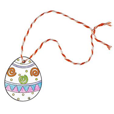 Imagem de Kit de artesanato de ornamento de plástico retrátil para ovo de páscoa - 12 peças - atividade artística infantil de primavera - colora e aqueça