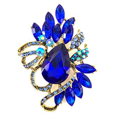 Imagem de SELOVO Broche de declaração de strass folha acessório para joias, Cristal, não conhecido